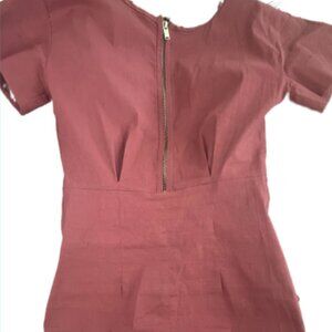 Isabel Marant Etoile Dark Rose Dress Front Zipper Size 6 NWOT